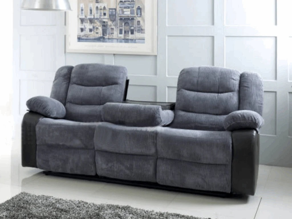 Rio Jumbo Cord Fabric Recliner 3seater sofa