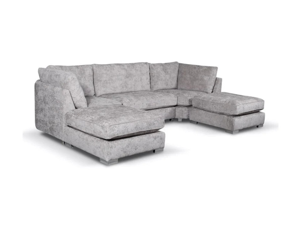 Bishop U Shape Soft Chenille Full Back Large Sofa