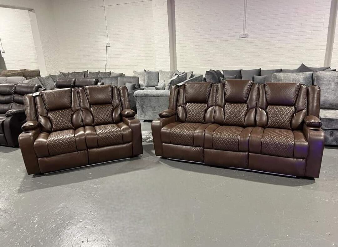 Orlando Recliner 3seater + 2seater Sofa Electric Leather Recliner Set