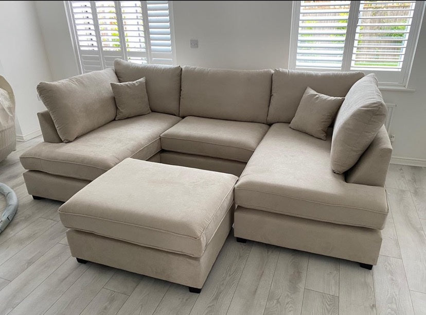 Carnaby U Shape Corner Sofa With Large Footstool