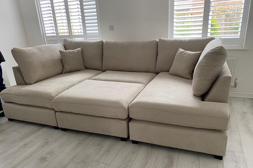 Carnaby U Shape Corner Sofa With Large Footstool