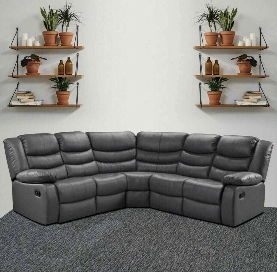 Roma Leather Recliner Corner sofa set