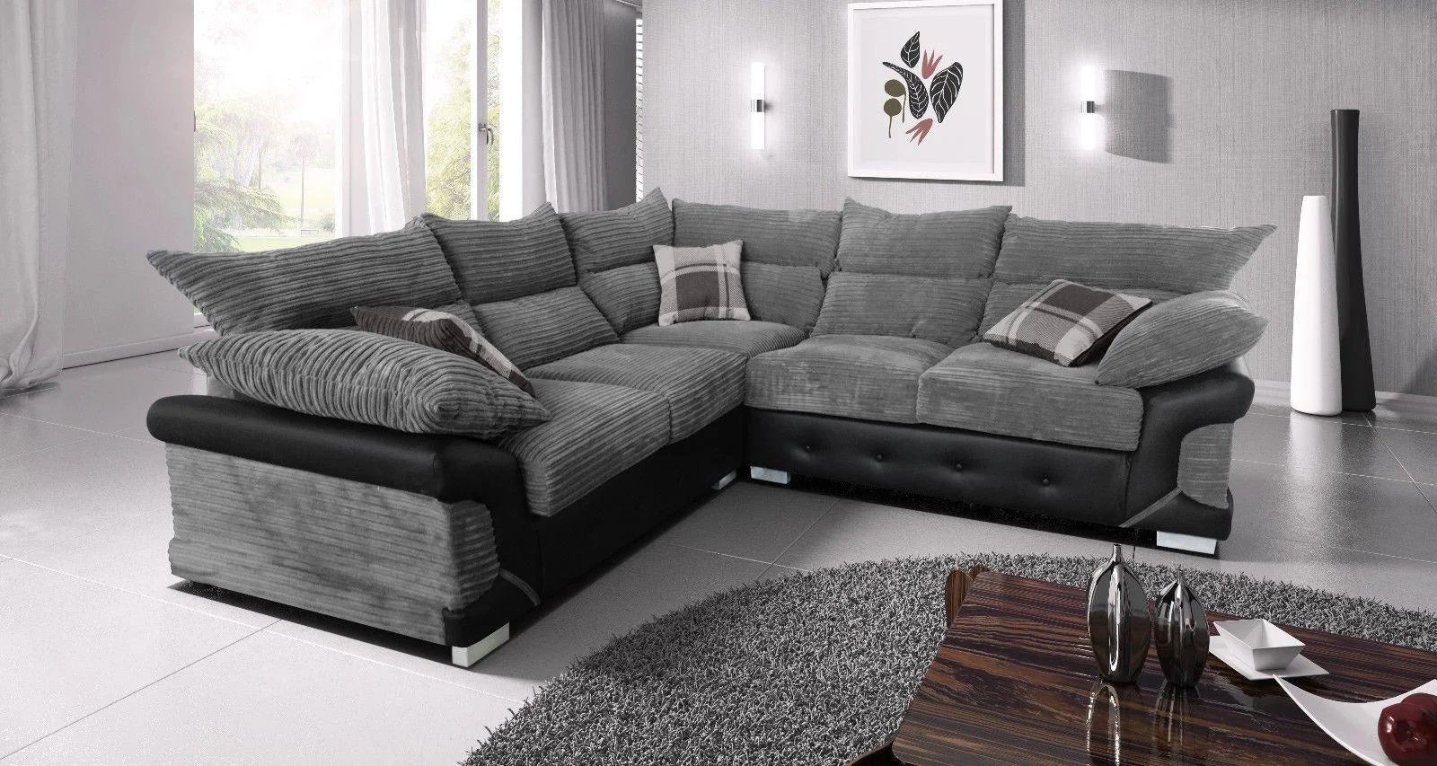 Logan Jumbo cord High Back Large Corner Sofa