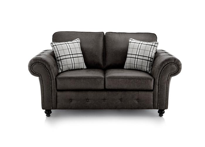 Oakland Suede Leather 2 Seater Sofa in black color