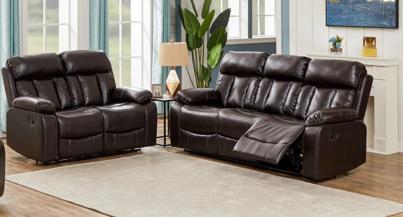 Samarton 3 and 2  Seater Leather Recliner sofa suite