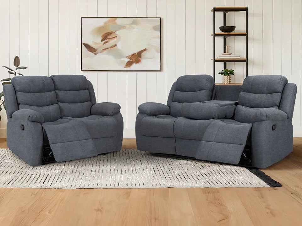 Sorrento 3seater + 2setaer Fabric sofa set in Grey