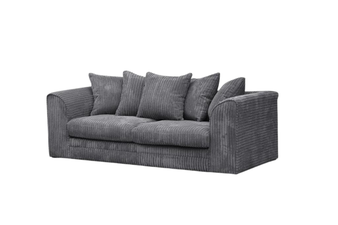 Hannah Jumbo Cord 3 Seater Sofa (Grey)