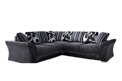 Shannon Large Corner Sofa Black & Grey