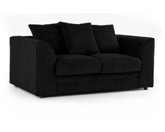 Hannah Jumbo Cord 2 Seater Sofa with -Scatter Back in black color