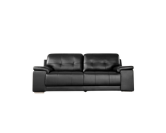 Kansas Leather 3+2 Seater Sofa Set in Black