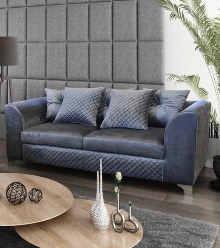 Vortex Plush Velvet 3 Seater Sofa