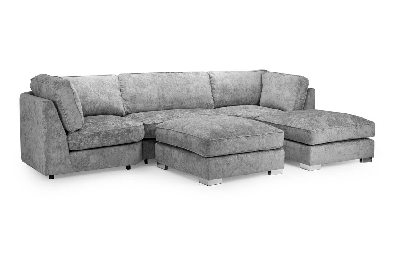 Bishop U Shape Soft Chenille Full Back Large Sofa