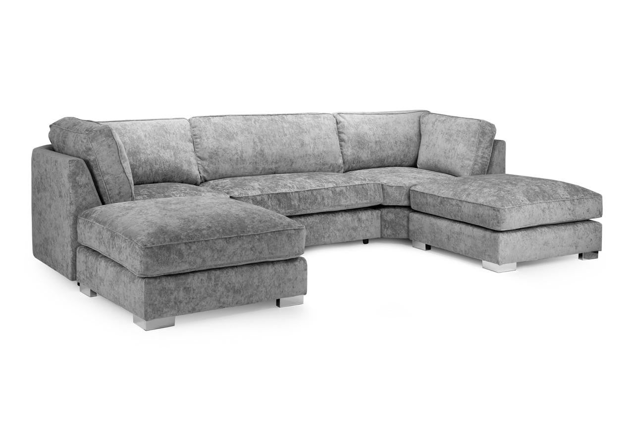 Bishop U Shape Soft Chenille Full Back Large Sofa