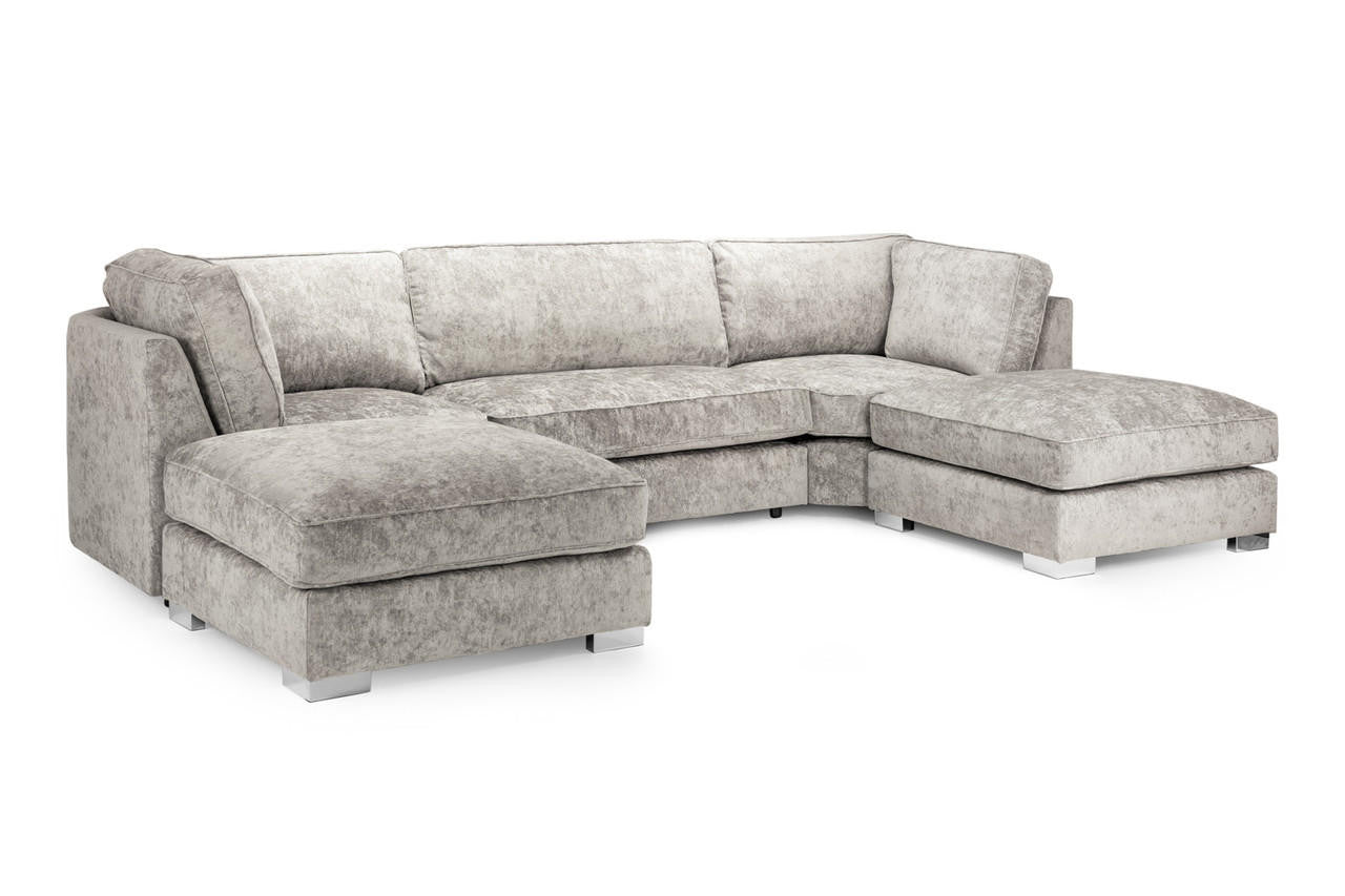 Bishop U Shape Soft Chenille Full Back Large Sofa