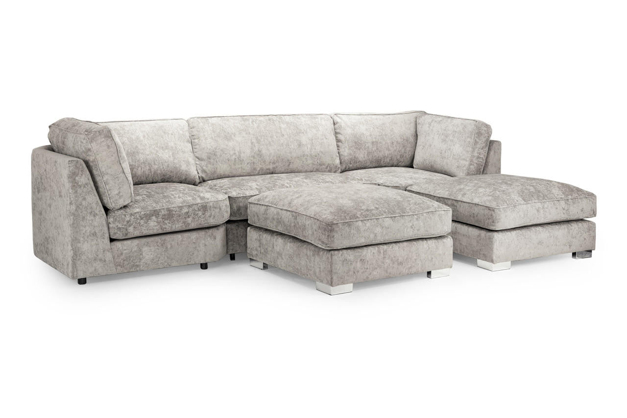 Bishop U Shape Soft Chenille Full Back Large Sofa