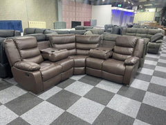 Roma Leather Recliner Corner sofa set