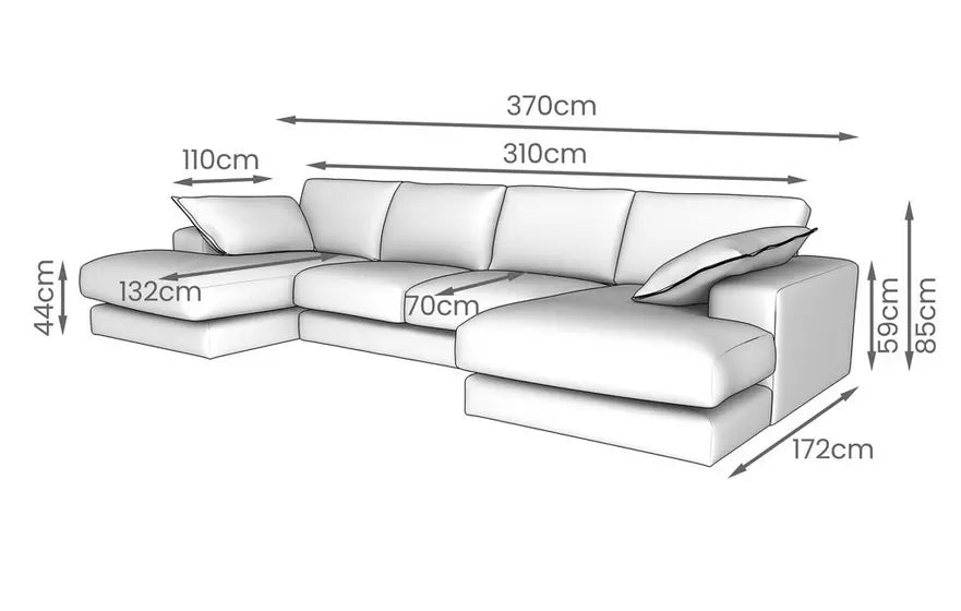 Dylan Jumbo Cord Large Double Ended Chaise Sofa