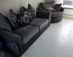 Shannon 3 Seater Sofa Grey and Black