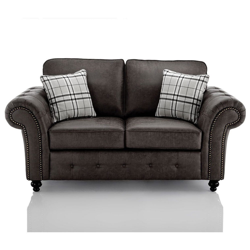 Oakland 3 Seater +2 Seater Sofa Set Black/Brown