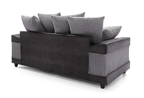 Dino 2 Seater Sofa Set in Black & Grey