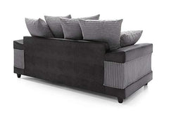 Dino 3 Seater + 2 Seater Sofa Set in Black & Grey Jumbo Cord