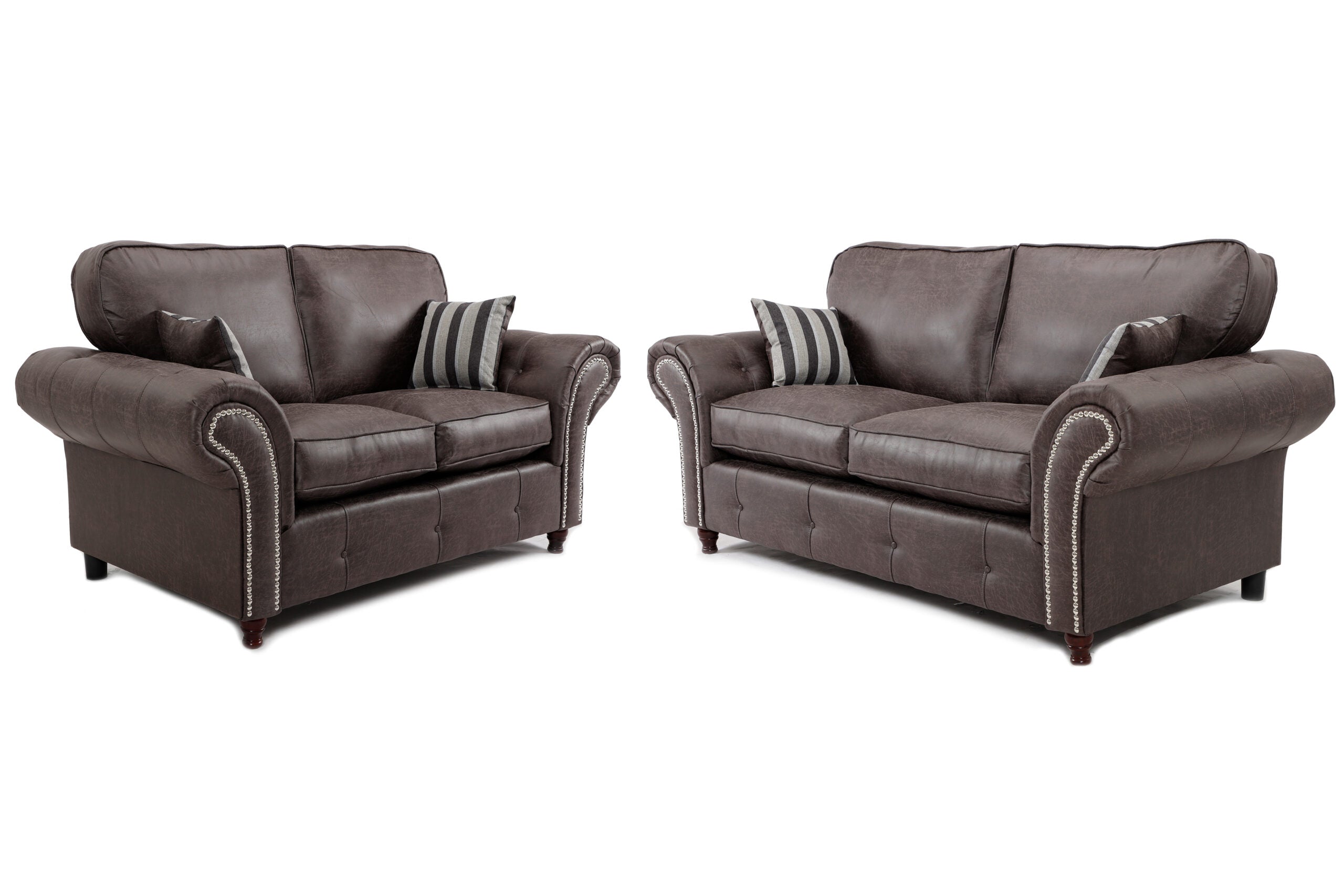 Oakland 3 Seater +2 Seater Sofa Set Black/Brown