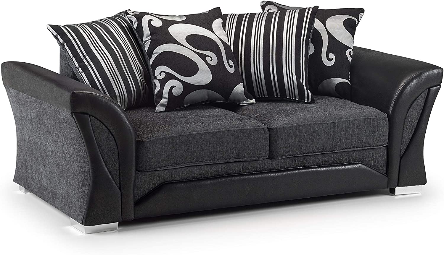 SHANNON 3 SEATER + 2 SEATER GREY & BLACK