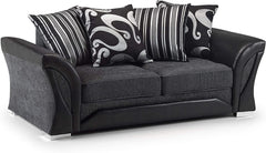 SHANNON 3 SEATER + 2 SEATER GREY & BLACK