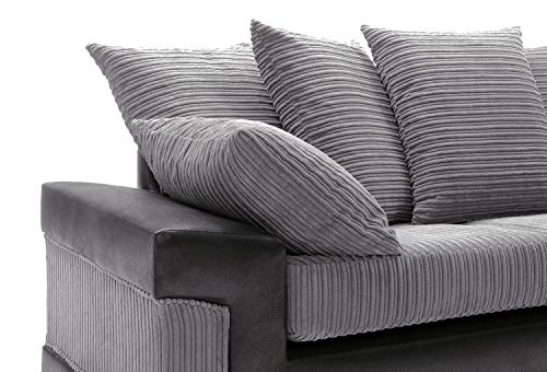 Dino 2 Seater Sofa Set in Black & Grey