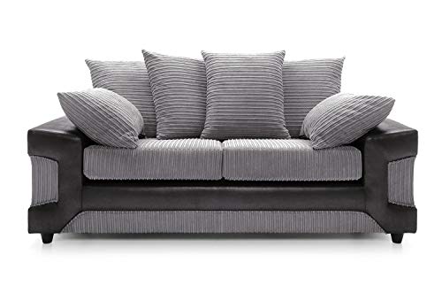 Dino 3 Seater Sofa Set in Black & Grey