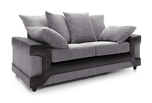 Dino 3 Seater Sofa Set in Black & Grey