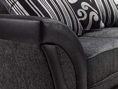 Shannon Large Corner Sofa Black & Grey