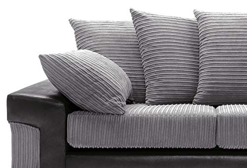 Dino 2 Seater Sofa Set in Black & Grey