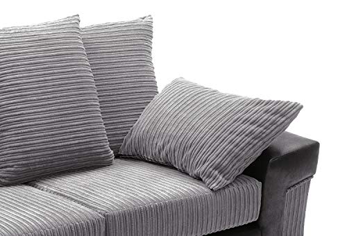 Dino 2 Seater Sofa Set in Black & Grey