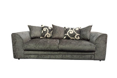 Zina 3 Seater Chenille Fabric Sofa Set in grey color