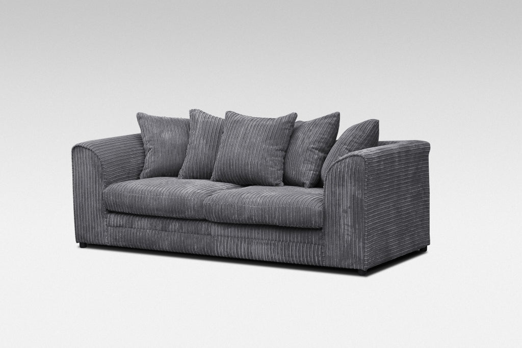 Hannah Jumbo Cord 3 Seater Sofa (Grey)