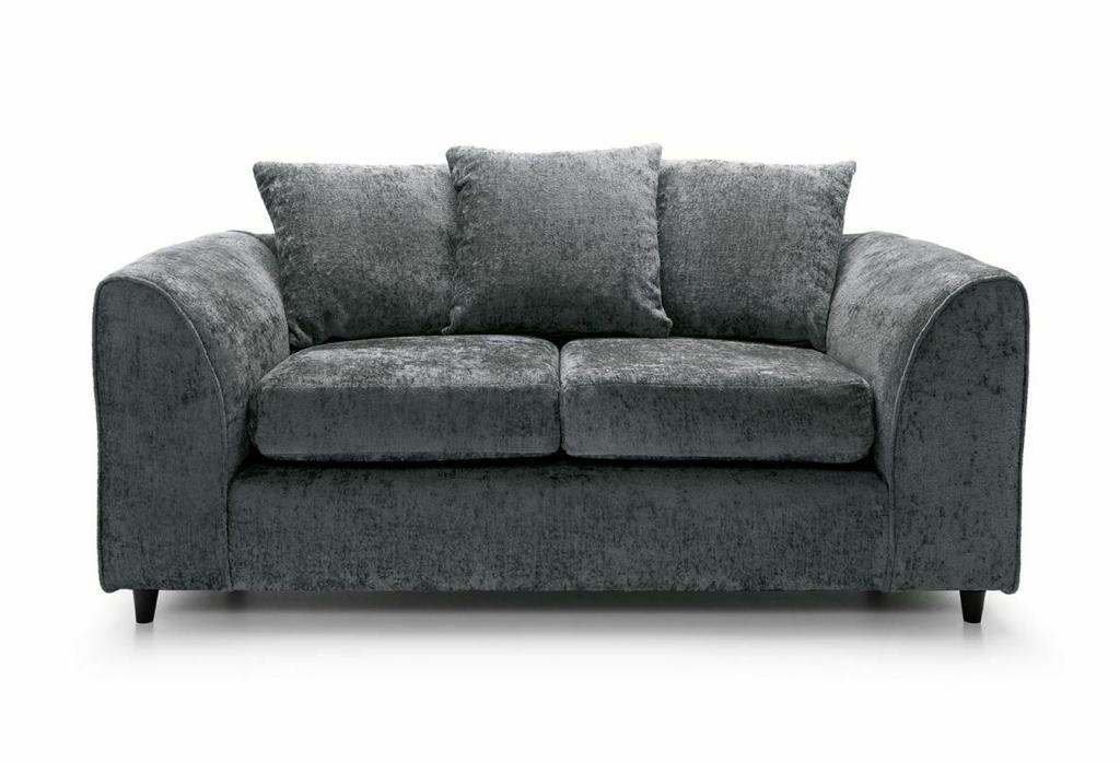 Elite Chenille Fabric Sofa Set (Dark Grey)