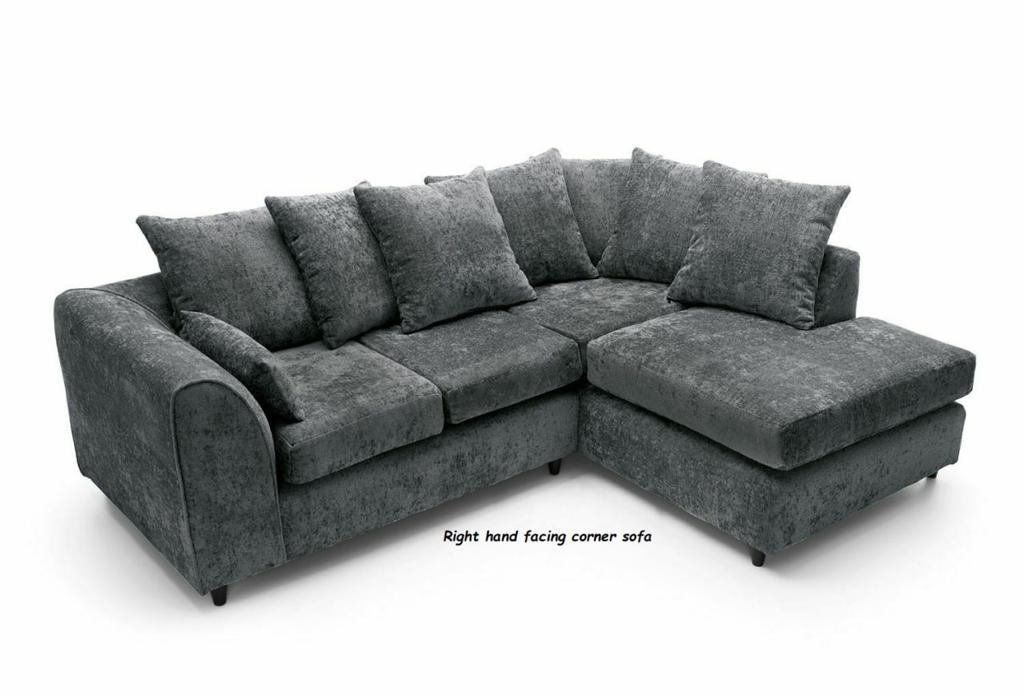 Elite Chenille Fabric Sofa Set (Dark Grey)