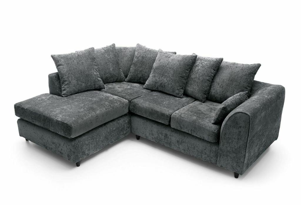 Elite Chenille Fabric Sofa Set (Dark Grey)