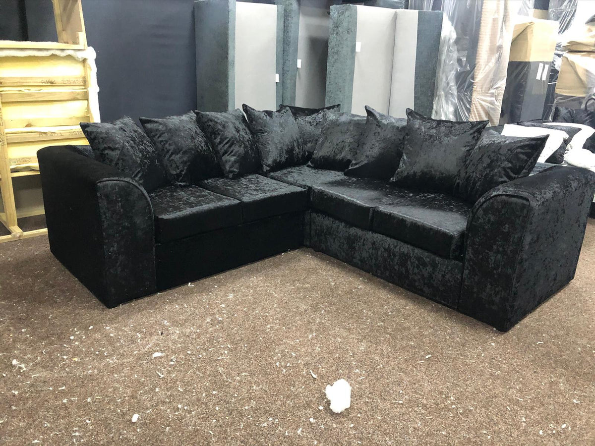 Crushed Velvet Large 2 Corner Sofa