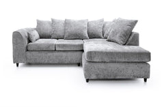 Elite Chenille Corner Sofa Set (Silver Shark)