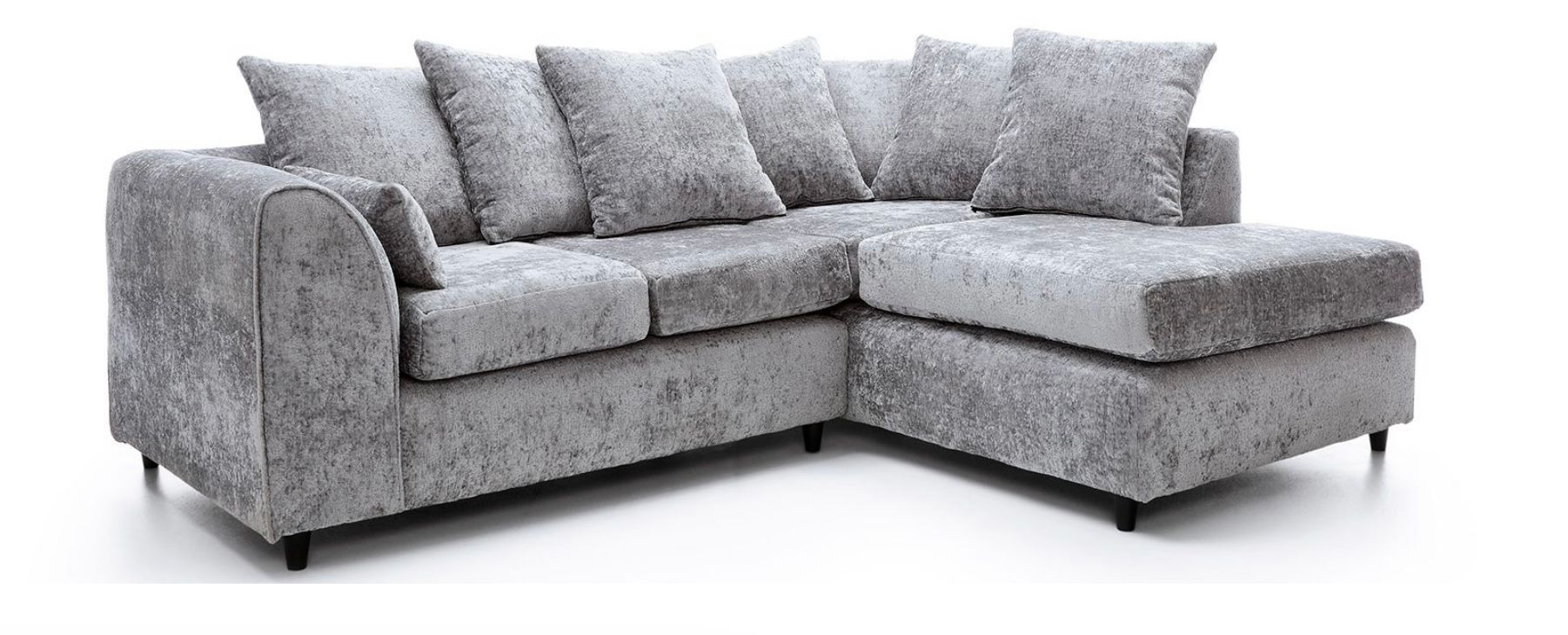 Elite Chenille Corner Sofa Set (Silver Shark)