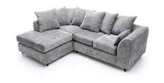 Elite Chenille Corner Sofa Set (Silver Shark)