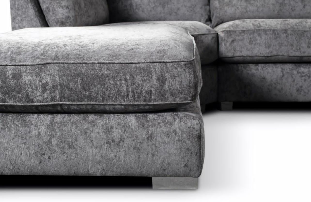 U-Shape High Back Corner Sofa - Grey