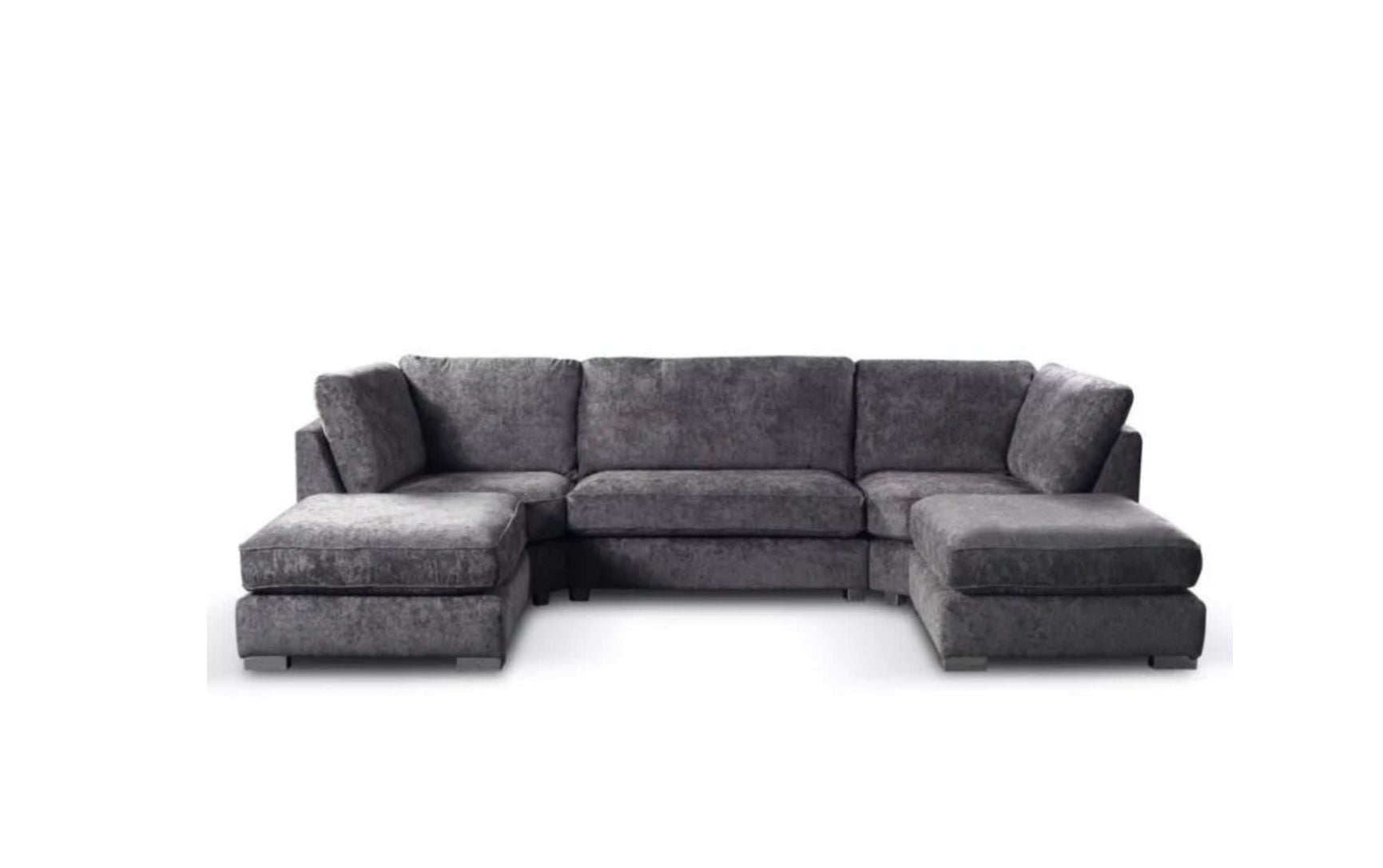 U-Shape High Back Corner Sofa - Grey