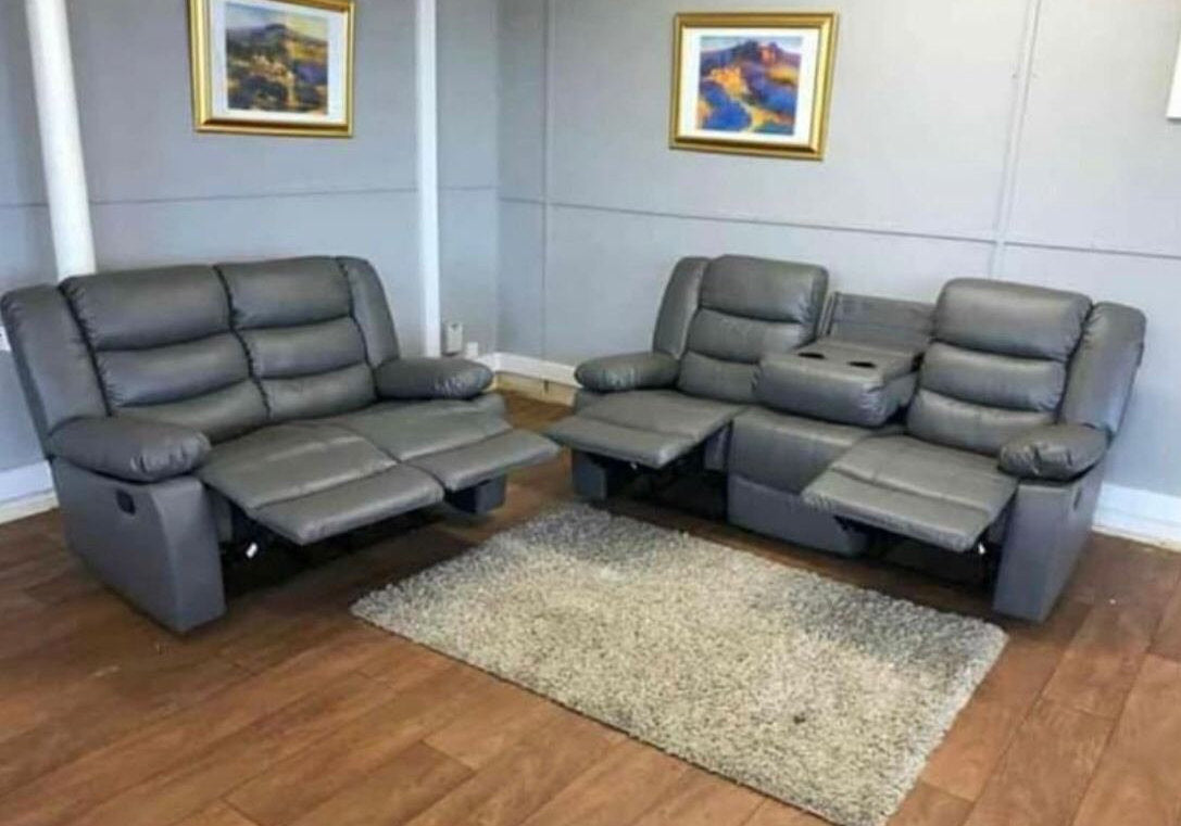 Roma Leather Recliner 3 Seater & 2 Seater sofa -Available in 2 Colours