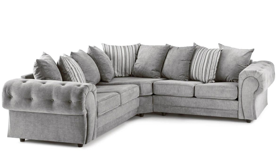 Verona Large Corner Scatter Back Sofa Grey