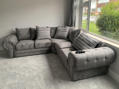 Verona Large Corner Scatter Back Sofa Grey