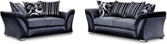 SHANNON 3 SEATER + 2 SEATER GREY & BLACK